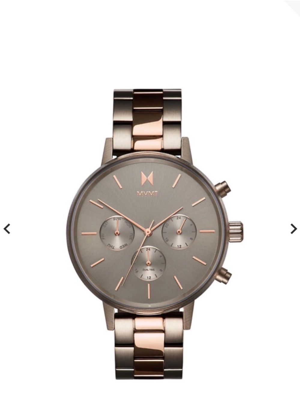 MVMT Orion Nova Rose Gold and Gunmetal Chronograph Bracelet Watch